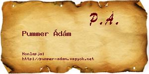 Pummer Ádám névjegykártya